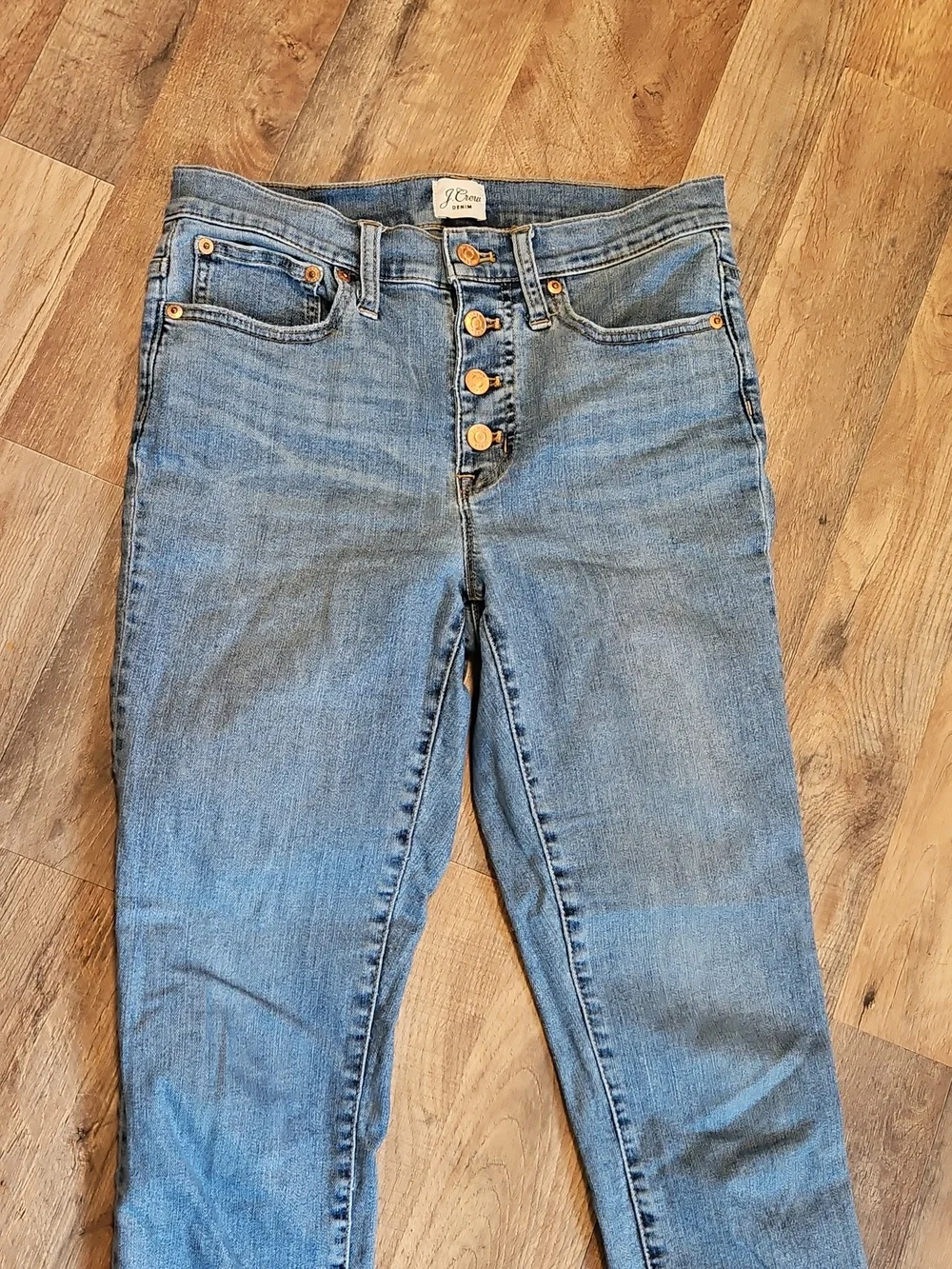 👖J. Crew High-Rise Light Blue Button-Fly Jeans